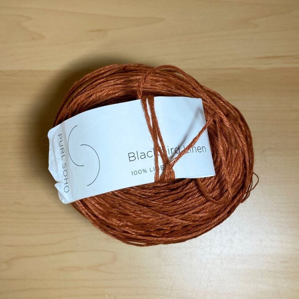 Purl Soho Blackbird Linen – Warm Copper – 1 Cake – 100% French Linen
